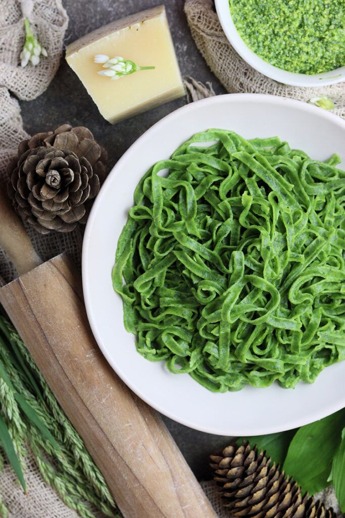 homemade green pasta